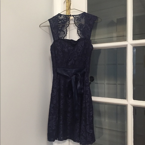 macys navy lace dress